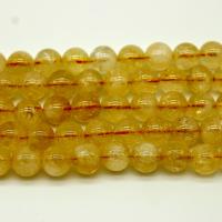 Grânulos de citrino naturais, Cristal amarelo, Roda, polido, DIY & tamanho diferente para a escolha, amarelo, vendido por Strand