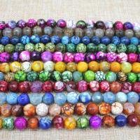 Naturlige Fire Crackle Agate perler, Fire Agate, Runde, poleret, du kan DIY, flere farver til valg, 10mm, Solgt af Strand