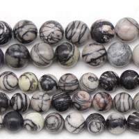 Gemstone šperky Korálky, Black Silk kámen, Kolo, módní šperky & DIY & různé velikosti pro výběr, černý, Prodáno By Strand