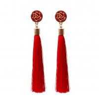 Fashion Fringe Oorbellen, Zinc Alloy, met Acryl, plated, mode sieraden, meer kleuren voor de keuze, Verkocht door pair