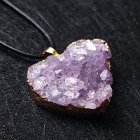 Natürlicher Quarz Anhänger, Amethyst, Unregelmäßige, DIY, violett, 22-35mm, 2PCs/Tasche, verkauft von Tasche