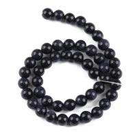 Blue Goldstone Beads, Blauwe zandsteen, Ronde, gepolijst, DIY & verschillende grootte voor keus, zwart, Verkocht door Strand