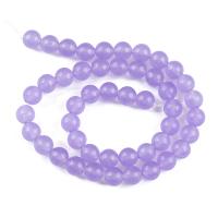 Purple Chalcedony Bead, Runde, poleret, du kan DIY & forskellig størrelse for valg, lyslilla, Solgt af Strand