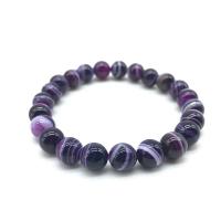 Agaat armbanden, lace agaat, Ronde, mode sieraden & DIY & verschillende grootte voor keus, purper,  18cm, Verkocht door Strand