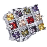 Bague en alliage de zinc, Placage, normes différentes pour le choix & pour femme & avec strass, 10PC/lot, Vendu par lot