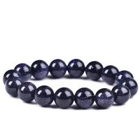 Natural Blue Goldstone Pulseiras, Arenito Azul, Roda, joias de moda & unissex & tamanho diferente para a escolha, azul escuro, 18cm, vendido por Strand