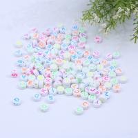 Alphabet Acrylic Beads Flat Round stoving varnish DIY Sold By Bag