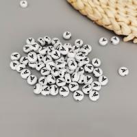 Alphabet Acrylic Beads Flat Round DIY Sold By Bag