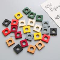 fából Medálok, Erdő, Square, kemencében lakk, DIY, több színt a választás, 24mm, 10PC-k/Bag, Által értékesített Bag