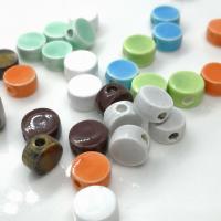 PorseleinJuwelen Beads, Porselein, Rond plat, geglazuurd, DIY, meer kleuren voor de keuze, 8mm, Verkocht door PC