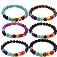 Pulseiras de pedras preciosas, Pedra natural, with liga de zinco, banhado, joias de moda & unissex, Mais cores pare escolha, 180x8mm, vendido por Strand