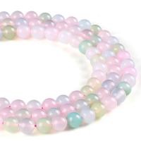 Gemstone Jewelry Beads Morganite Round polished DIY multi-colored Sold By Strand