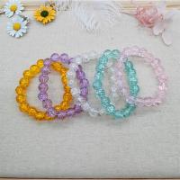 Quartz Bracelets Crackle Quartz plated fashion jewelry & elastic multi-colored Sold By Strand