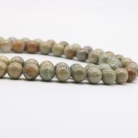 Gemstone Smycken Pärlor, Silver Leaf Jasper, Rund, polerad, sienna, 95PC/Strand, Säljs av Strand