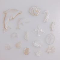 Natural White Shell Pendler, du kan DIY & forskellige stilarter for valg, flere farver til valg, 4pc'er/Bag, Solgt af Bag