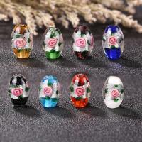 Ασημένιο Foil Lampwork Χάντρες, Γυάλινα, επιχρυσωμένο, κοσμήματα μόδας & DIY, περισσότερα χρώματα για την επιλογή, 11x16mm, Sold Με PC