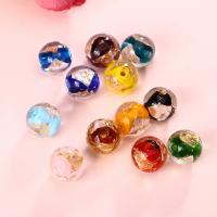 Gold Sand & Silver Foil Lampwork Beads plated fashion jewelry & DIY 12mm Sold By PC