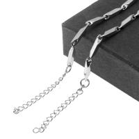 Rozsdamentes acél Nekclace Chain, Stainless Steel, ezüst színű bevonattal, gépi polírozás, 18x4x3mm, Által értékesített Strand