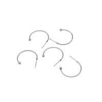 Roestvrij staal Stud Earrings, silver plated, verschillende grootte voor keus, Verkocht door PC