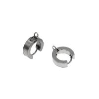 acciaio inox Individuazione di orecchino huggie Hoop, placcato color argento, 17x13x4mm, Venduto da PC