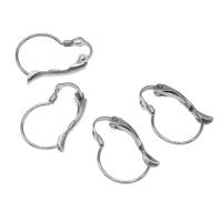 Stainless Steel Lever Back Earring Component Heart silver color plated Sold By PC