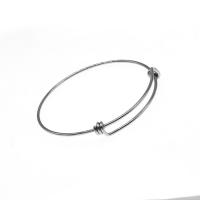 Rozsdamentes acél bangle, Stainless Steel, Kerek, ezüst színű bevonattal, 63x63x2mm, Által értékesített PC