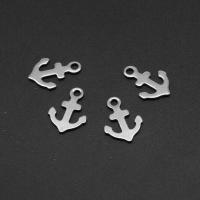 Stainless Steel Pendants Anchor silver color plated Approx Sold By Bag