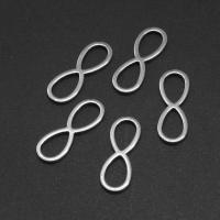 Rustfrit stål Linking Ring, Stainless Steel, Number 8, sølvfarvet forgyldt, 16x6x1mm, Solgt af PC