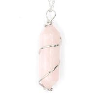 Quartz Gemstone Pendants Zinc Alloy with Quartz & Clear Quartz DIY Sold By PC