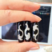 Natural Black Agate Beads DIY black 30mm Sold By Bag