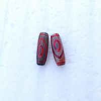 Natuurlijke Tibetaanse Agaat Dzi Beads, Anoint, DIY, rood, 30mm, 5pC's/Bag, Verkocht door Bag