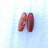 Natuurlijke Tibetaanse Agaat Dzi Beads, Anoint, DIY, rood, 30mm, 5pC's/Bag, Verkocht door Bag