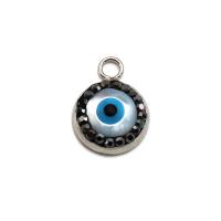 Evil Eye Pendler, Zinc Alloy, med Plastic Pearl, forgyldt, mode smykker & du kan DIY, flere farver til valg, Solgt af PC