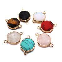 Gemstone Cabochons, Zinc Alloy, med Natursten, forgyldt, mode smykker & du kan DIY, flere farver til valg, Solgt af PC