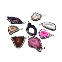 Agate Nádúrtha Druzy siogairlín, Sinc Alloy, le Agate, plátáilte, jewelry faisin & DIY, dathanna níos mó le haghaidh rogha, Díolta De réir PC