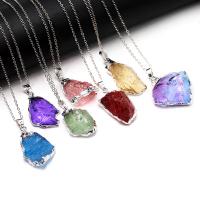 Quartz Gemstone Pendants Zinc Alloy with Quartz plated fashion jewelry & DIY Sold By PC