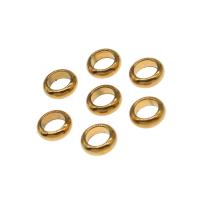 Acier inoxydable Perles Grand Hole, Placage de couleur d'or, 6x6x2mm, Vendu par PC