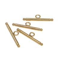 Roestvrij staal Toggle sluiting Bevindingen, Kolom, gold plated, 25x7x2mm, Verkocht door PC