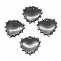 Acciaio inossidabile Cuore Ciondoli, acciaio inox, placcato color argento, 20x20x4mm, Venduto da PC