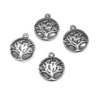 Stainless Steel Pendants Round silver color plated Sold By PC