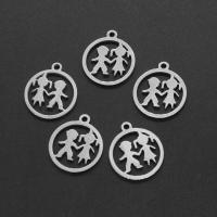 Stainless Steel Pendants Round silver color plated Sold By PC