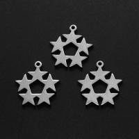 Rostfritt stål Smycken Hängen, ROSTFRITT STÅL, Star, silver pläterad, 20x19x2mm, Säljs av PC