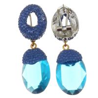 Brincos de Cristal, argila, with cristal & liga de zinco, para mulher, azul, 54mm,18x31mm, vendido por par