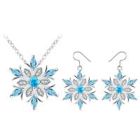 Zinklegering Sieraden Sets, Zinc Alloy, Sneeuwvlok, verschillende stijlen voor de keuze & voor vrouw & met strass, meer kleuren voor de keuze, 2.5cm,2.3cm, 10pC's/Lot, Verkocht door Lot