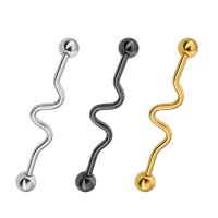 Titanium Steel Curved Barbell, επιχρυσωμένο, για άνδρες και γυναίκες, περισσότερα χρώματα για την επιλογή, 43x5mm, Sold Με PC