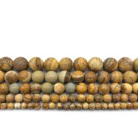 Natural Picture Jasper Beads Round polished DIY Sold By Strand