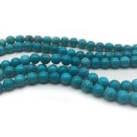 Turquoise Beads Natural Turquoise Round polished DIY turquoise blue Sold By Strand