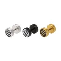 Titanium Stål Stud Earring, forgyldt, mode smykker & Unisex, flere farver til valg, 8x1.20x6mm, Solgt af PC