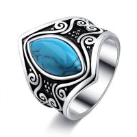 Bague turquoise, laiton, avec turquoise, Placage, bijoux de mode, argent, Vendu par PC