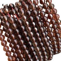 Naturale Smoky Quartz Beads, quarzo affumicato, Cerchio, lucido, DIY & formato differente per scelta, marrone chiaro, Venduto da filo